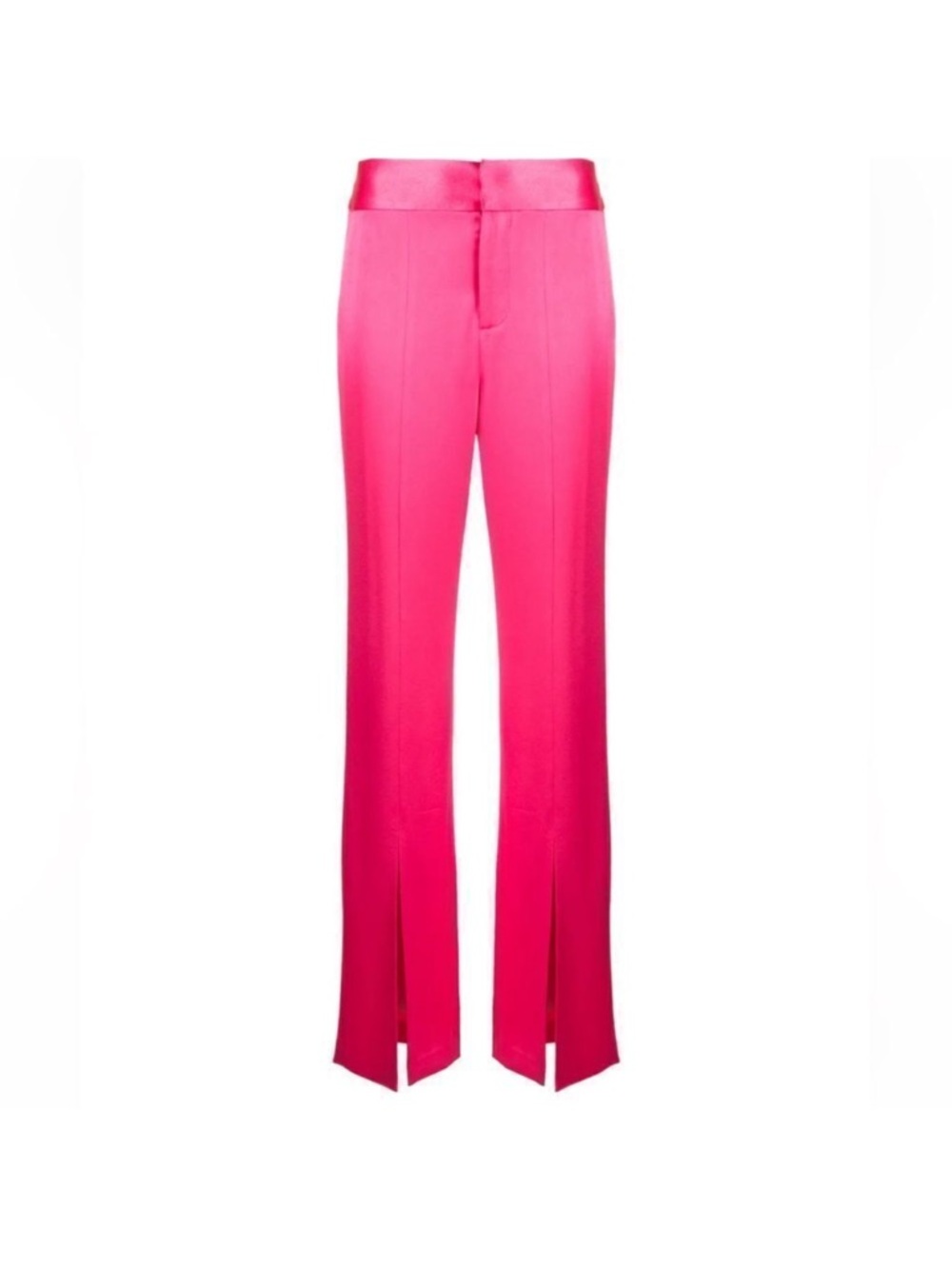 Alice + Olivia Vibrant Pink Split-Hem Wide Leg Trousers